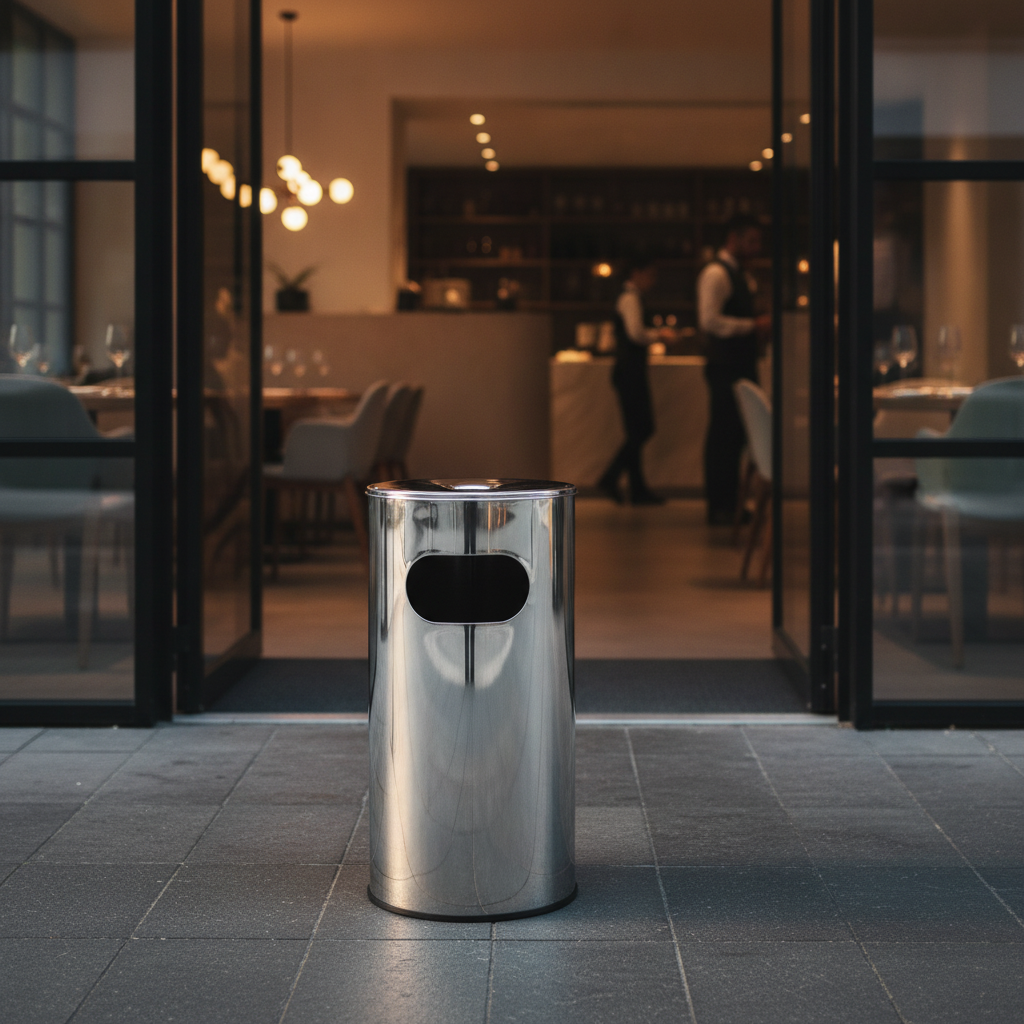 Stainless Steel Cigarette Bin 30L for Outdoor Use