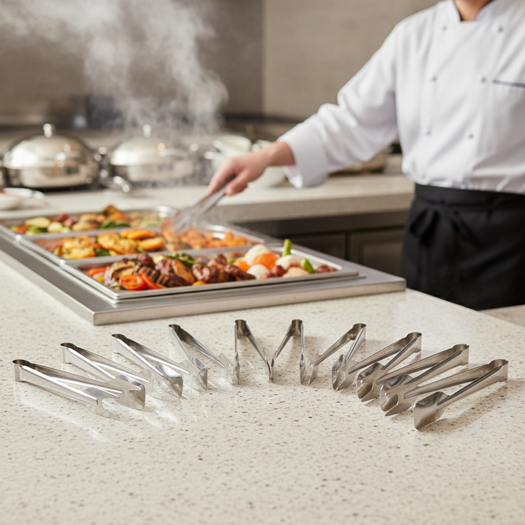 Stainless Steel Serving Tongs 240mm for Buffet Presentation (Pack of 10)
