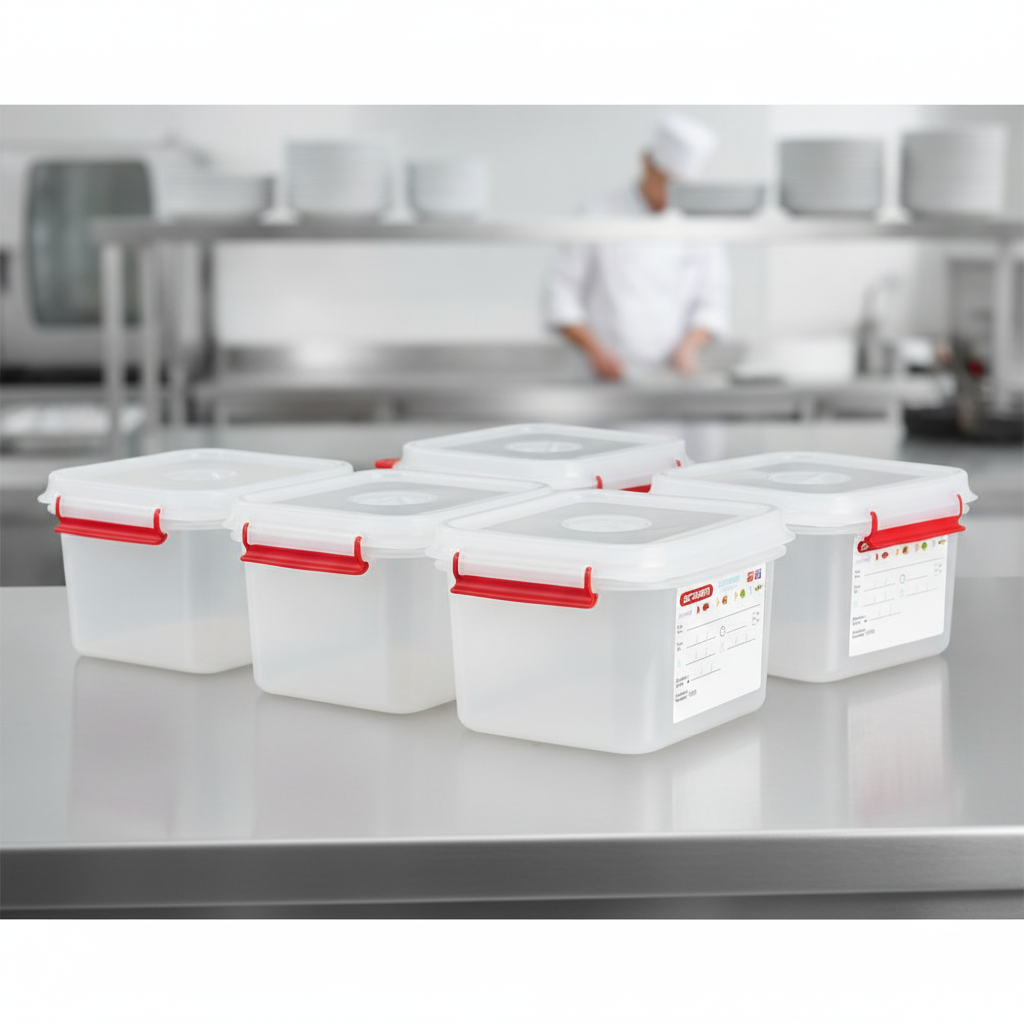 Polypropylene Gastronorm Food Storage Containers 1.7L for Professional Kitchens (Pack of 4)