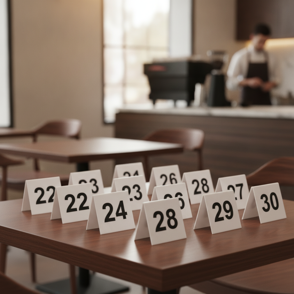 Plastic Table Numbers 21-30 for Cafes and Pubs