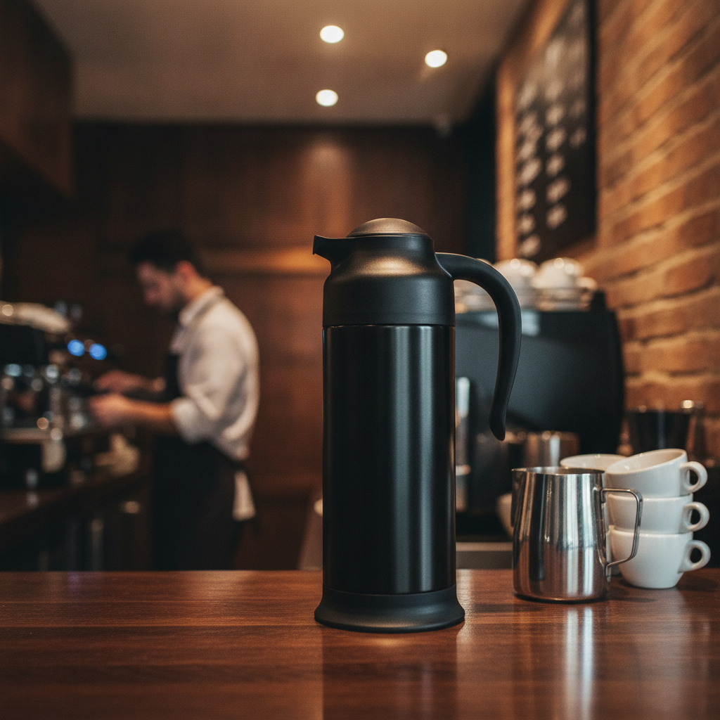 Shatterproof Stainless Steel Vacuum Jug 1L for Beverage Service