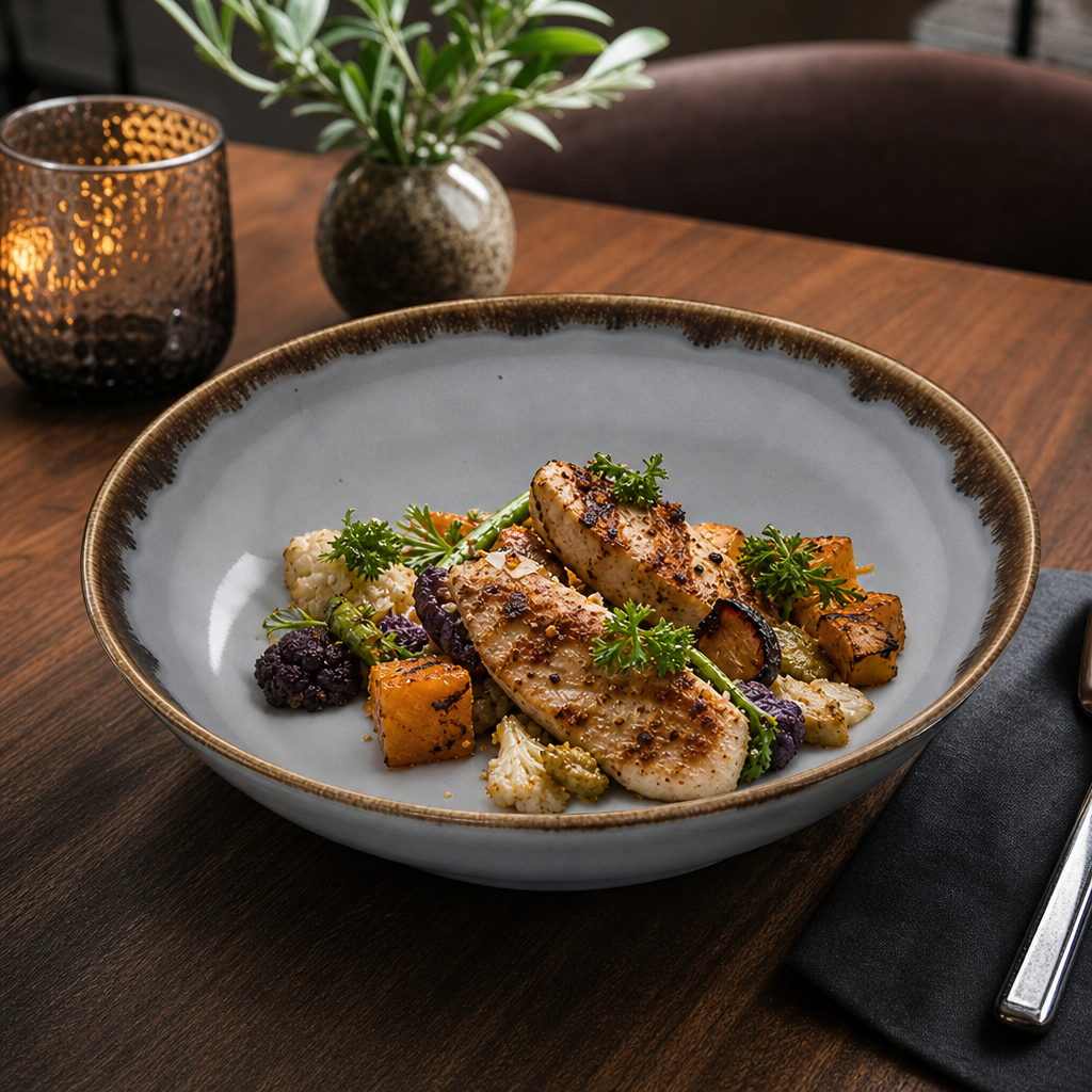 Hand-Finished Grey Coupe Bowls 248mm for Restaurants & Cafés