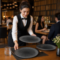Coupe Plates 260mm Black Vitrified Ceramic for Dining (Pack of 12)