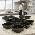 Porcelain Black Rectangular Dish 600ml for Catering (Pack of 12)