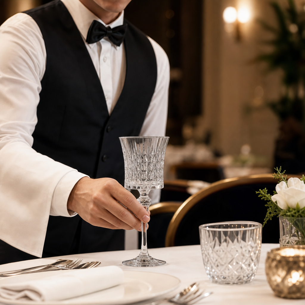 Diamax Lead-Free Crystal Wine Glasses 190ml for Formal Dining (Pack of 8)