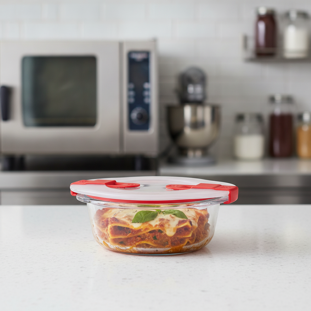 Glass Cook and Heat Round Dish 350ml for Kitchen Use