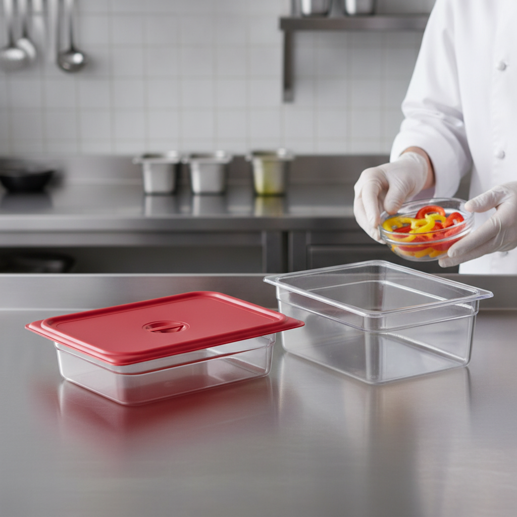 Polypropylene Red Seal Lid for 1/3 GN Containers