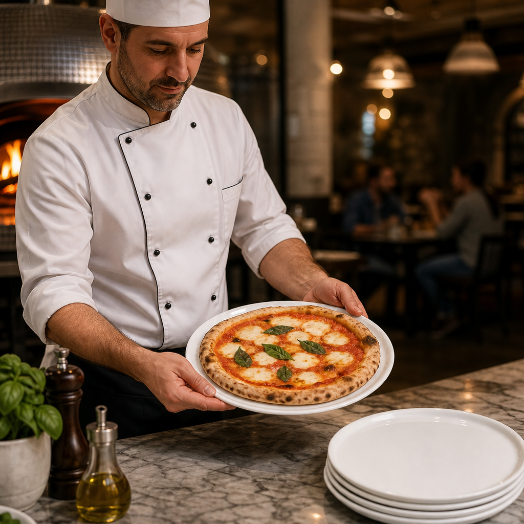 White Ceramic Pizza Plates 315mm for Restaurants & Cafés (Pack of 6)