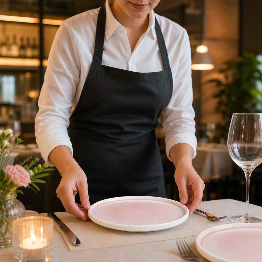 Plates 215mm Pink Porcelain for Stylish Table Settings (Pack of 6)