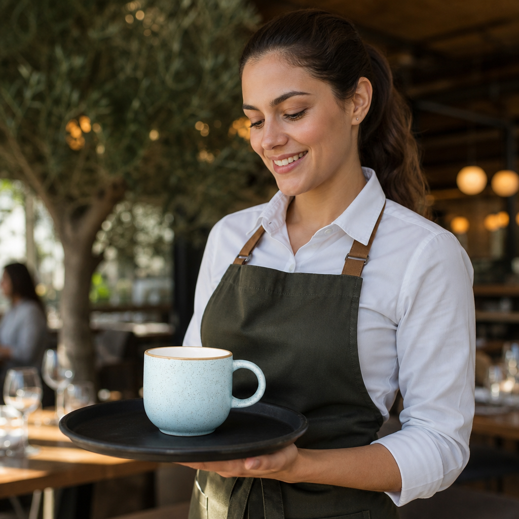 Mugs Blue 340ml Duck Egg Blue Ceramic for Hospitality (Pack of 12)