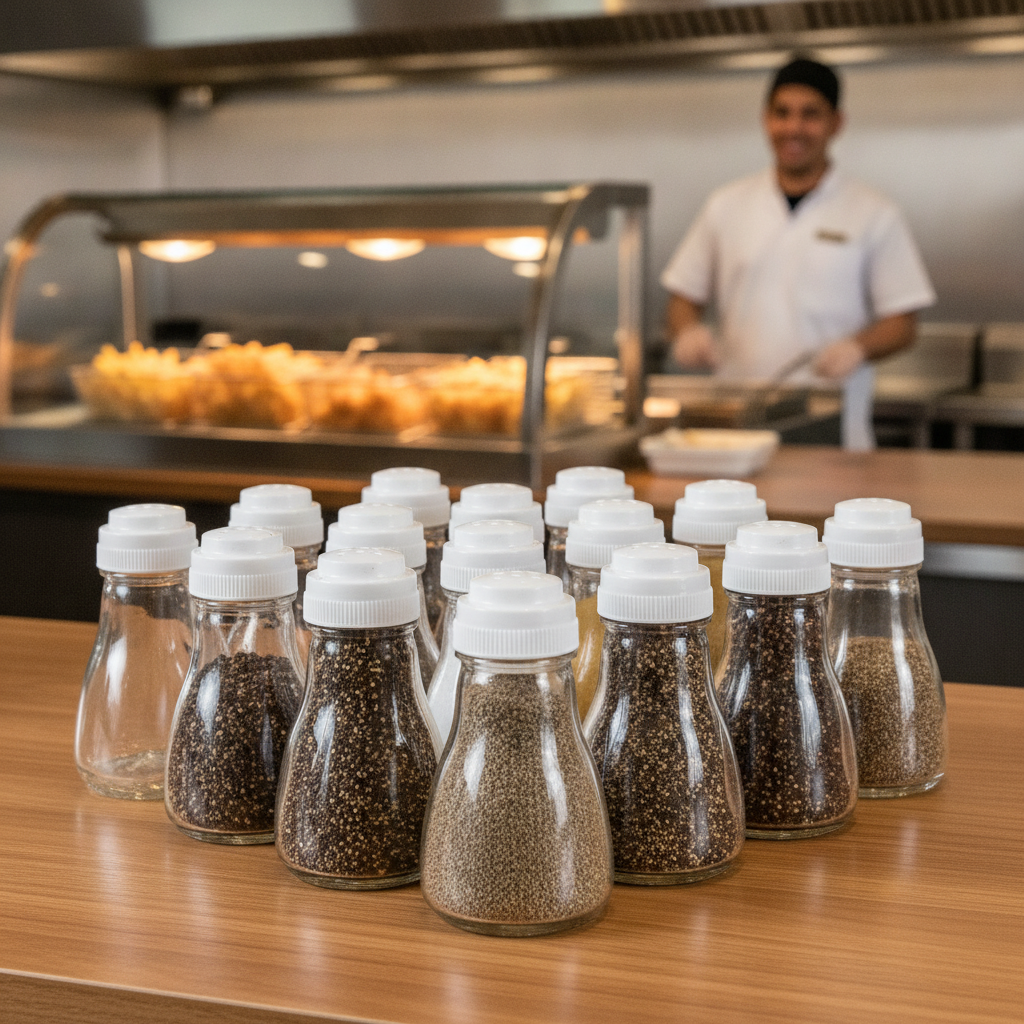 Glass Pepper Shakers 40ml for Fish and Chip Shops (Pack of 12)