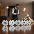 Stainless Steel Table Numbers 16-20 30x30mm for Efficient Ordering