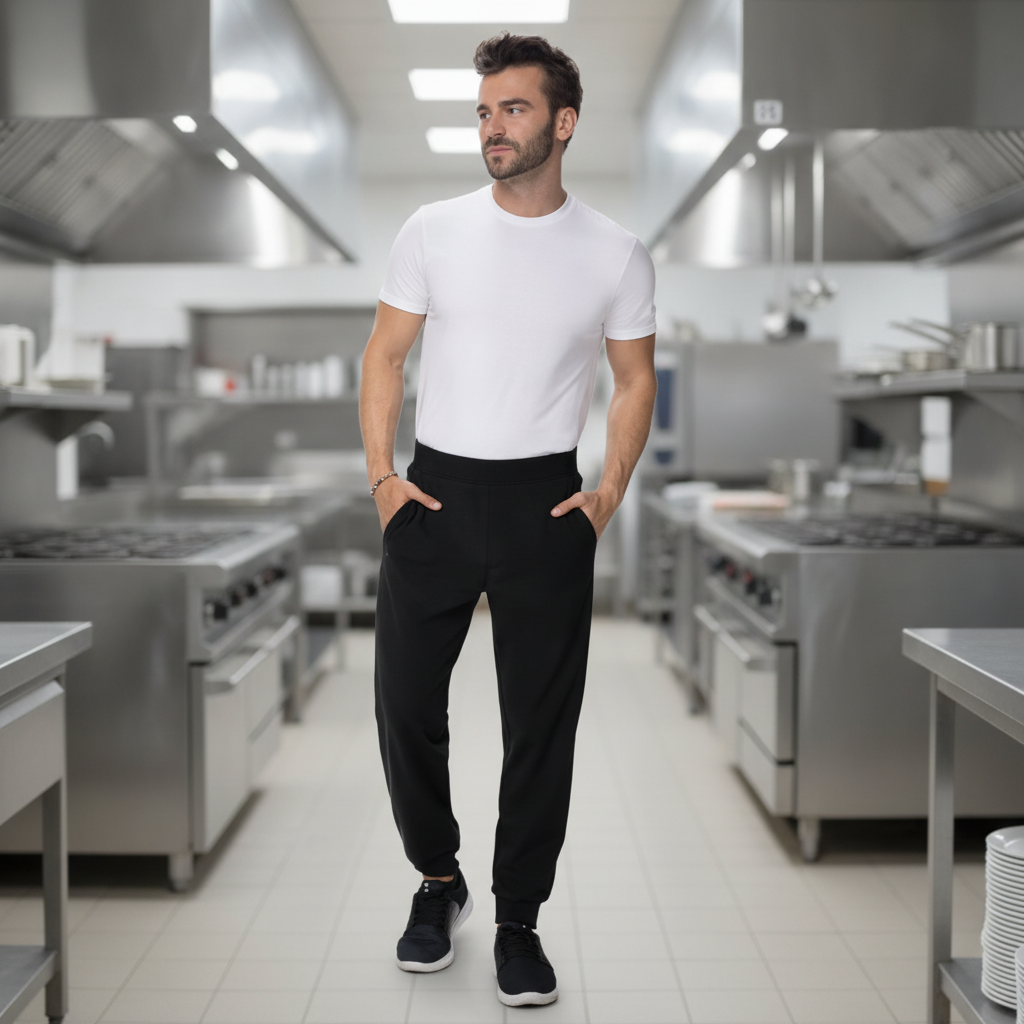 Recycled Polyester Black Jogger 2.0 for Hospitality Uniforms