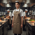 Polycotton Tan Bib Apron for Professional Use