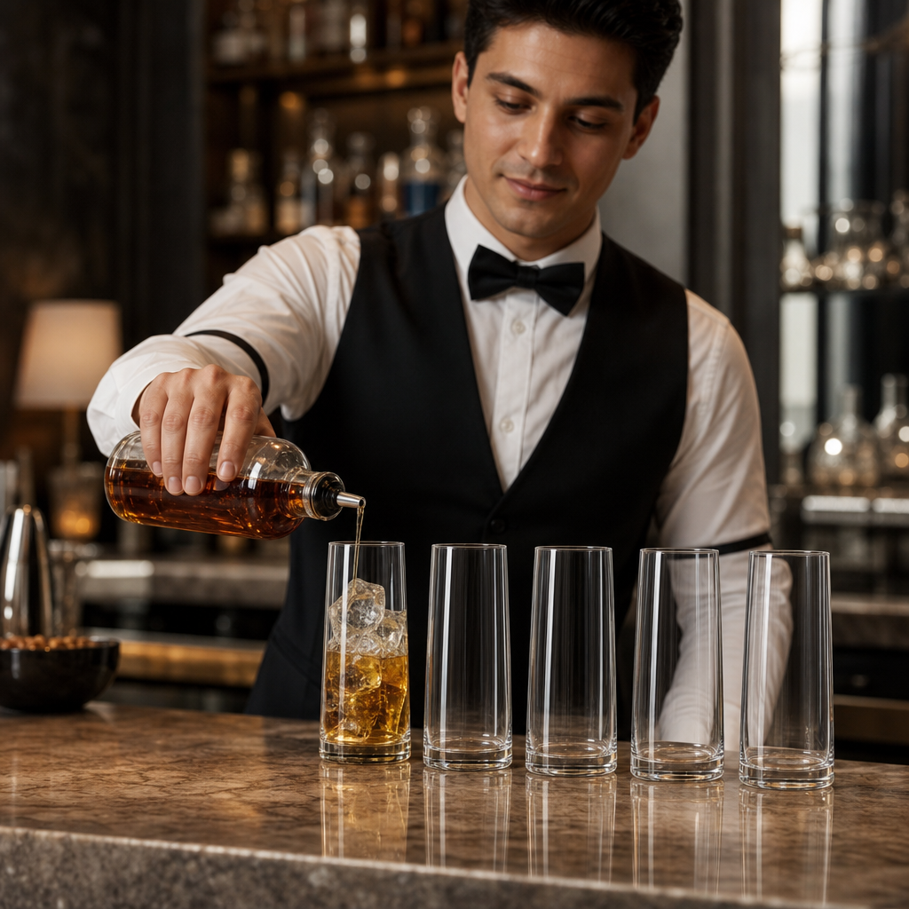 Crystal Glass Long Drink Tumblers 430ml for Serving Spirits (Pack of 6)