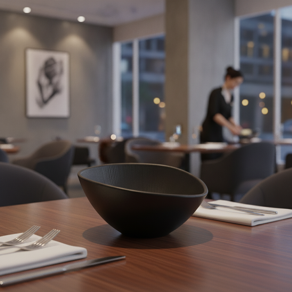 Melamine Black Bowl 190x165mm for Stylish Dining