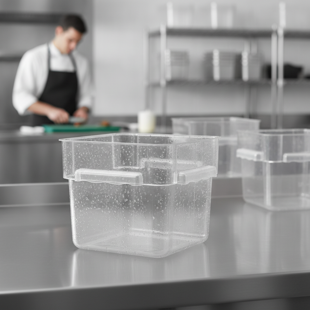 Polycarbonate Square Storage Container 5.5L for Professional Kitchens