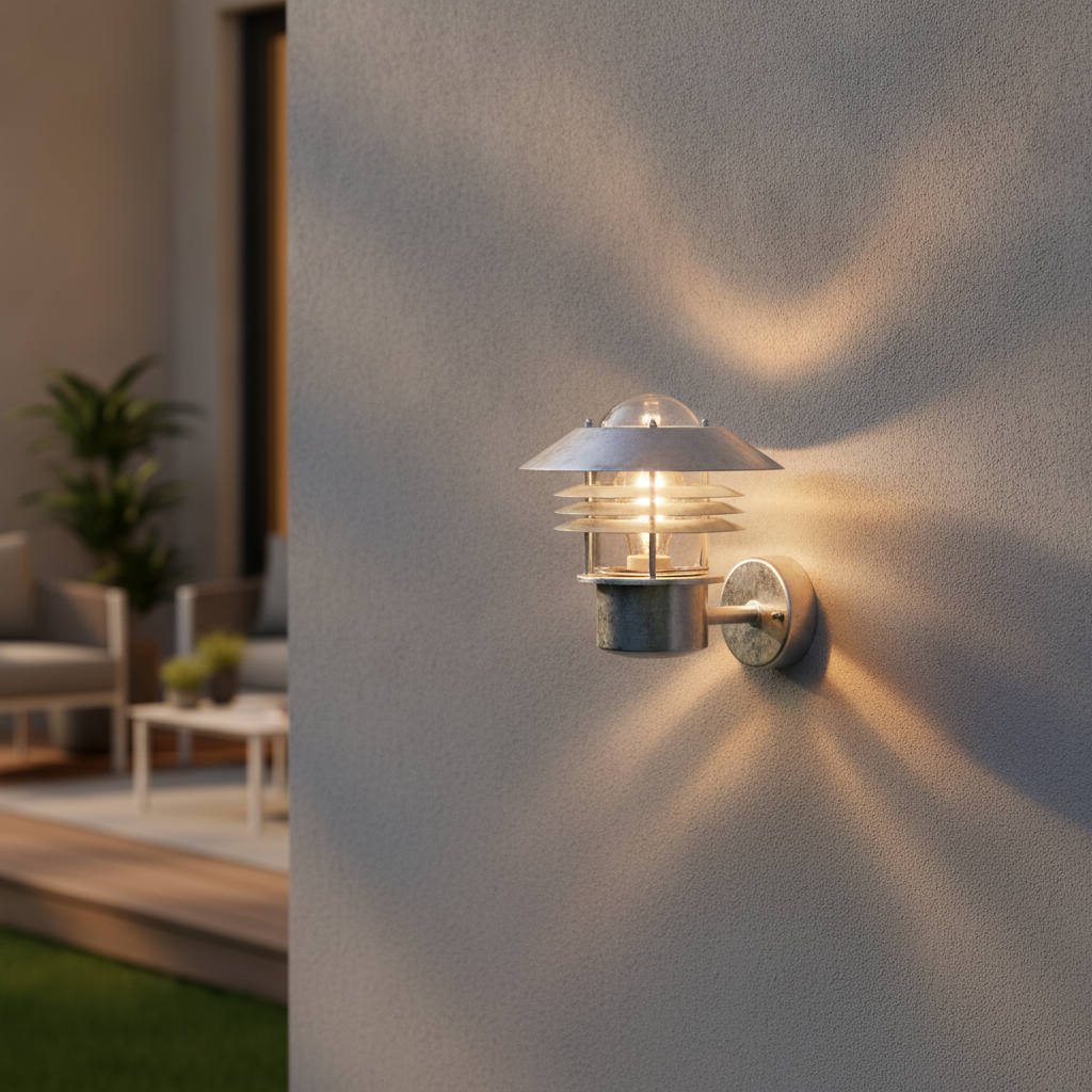 Steel Outdoor Wall Light for Patios & Entrances