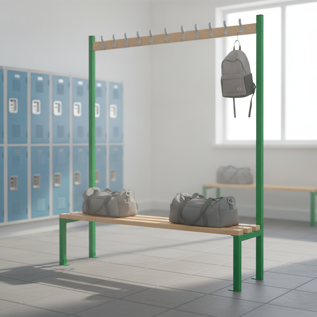 Powder Coated Steel Single-Sided Island Seating for Schools & Gyms