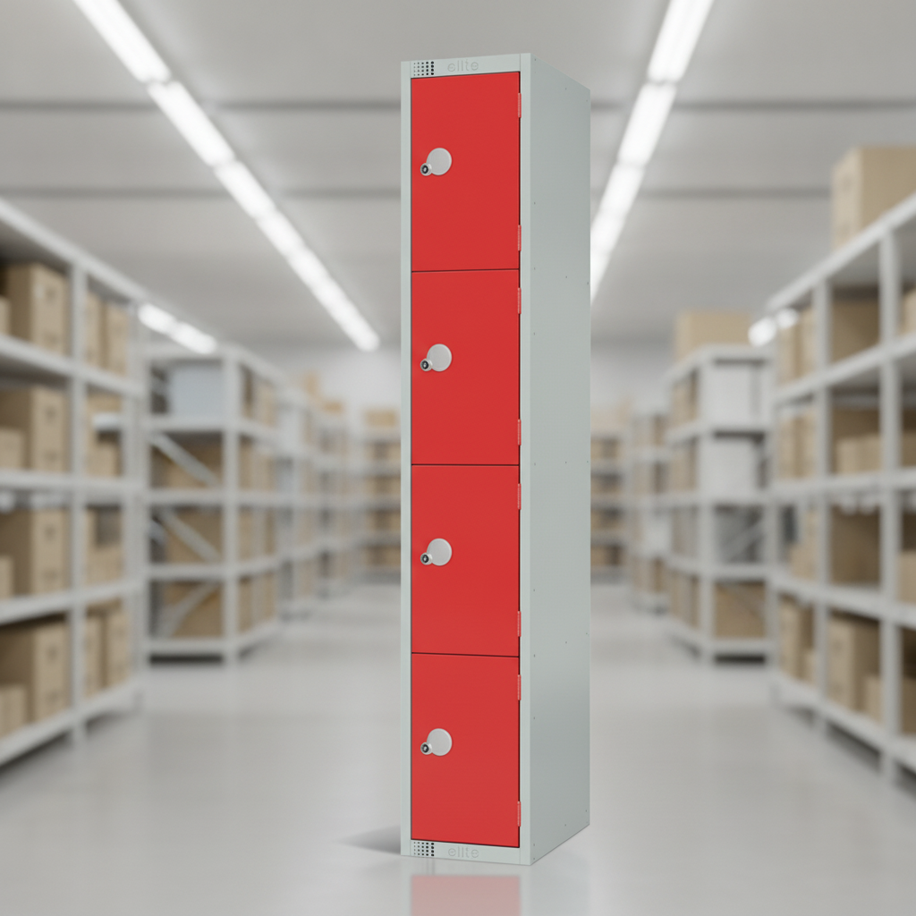 Powder Coated Steel Red Lockers 450mm Deep for Secure Storage