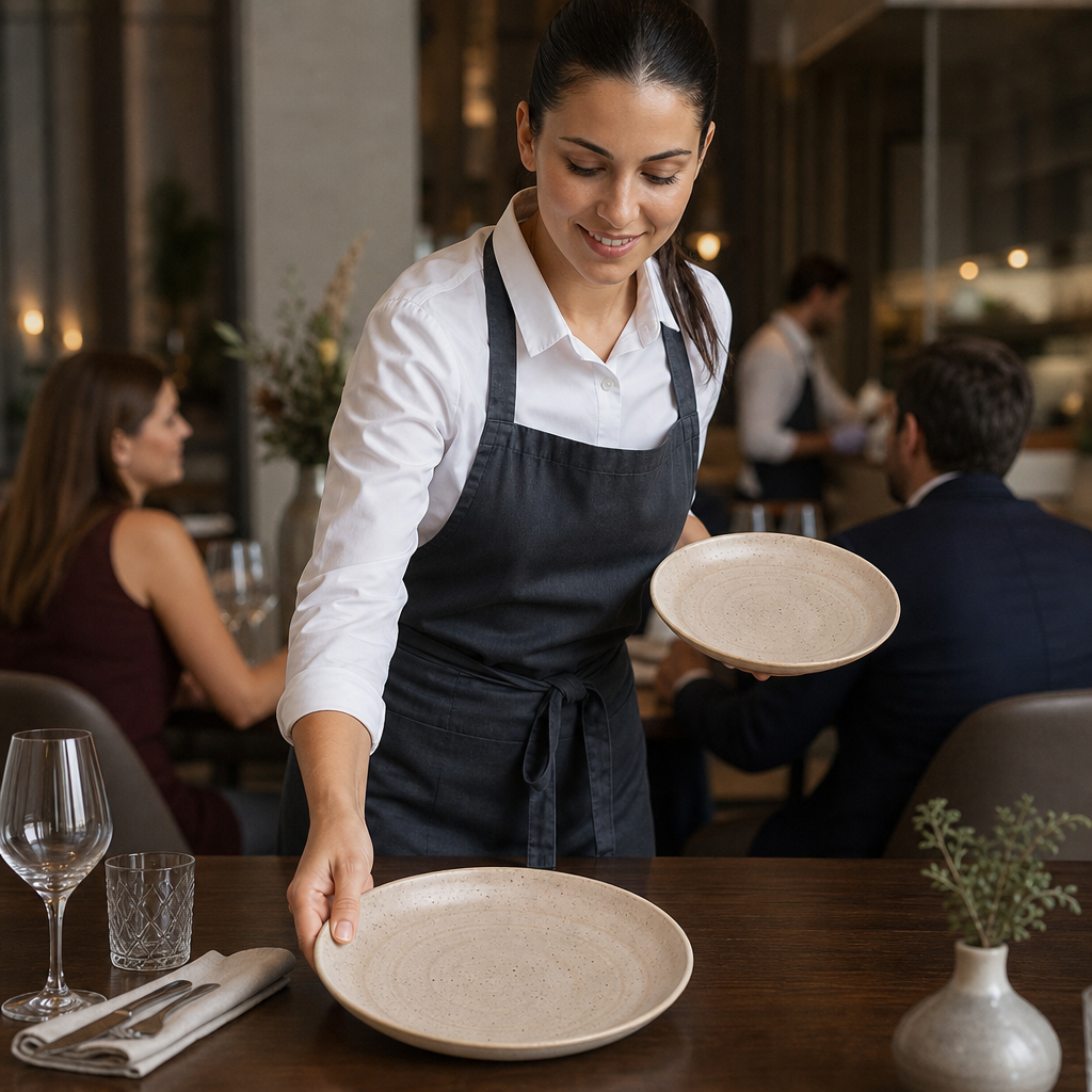 Round Coupe Plates 260mm Cream Vitrified Ceramic for Restaurants (Pack of 12)
