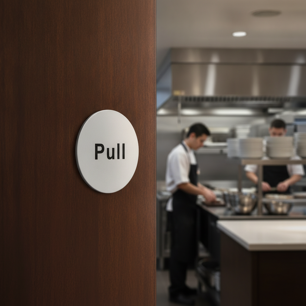 Stainless Steel Door Sign - Pull for Easy Navigation