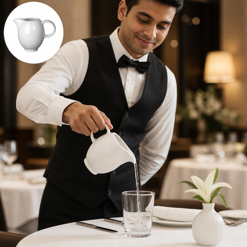 Alumina Vitrified Ceramic Jugs 142ml for Catering (Pack of 12)