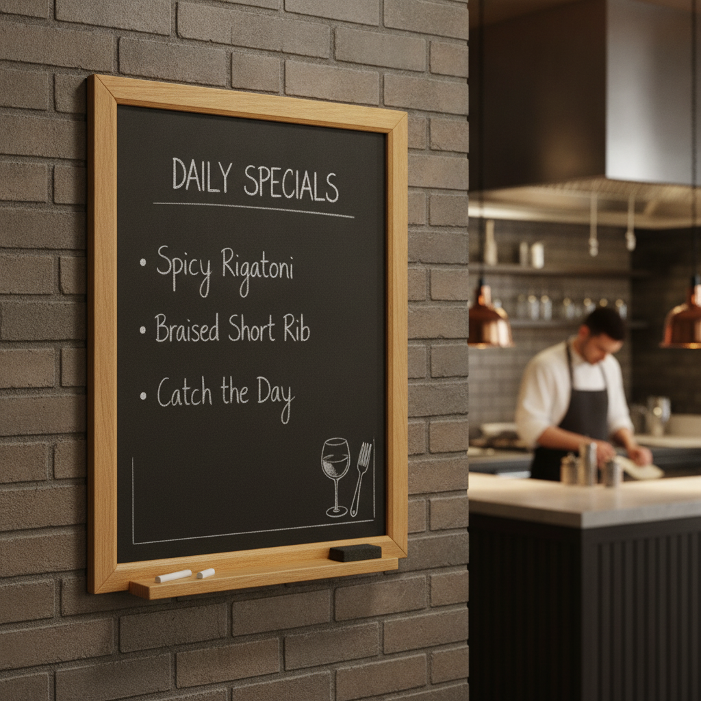 Wood Wall Mounted Chalkboard 600 x 800mm for Restaurants & Pubs