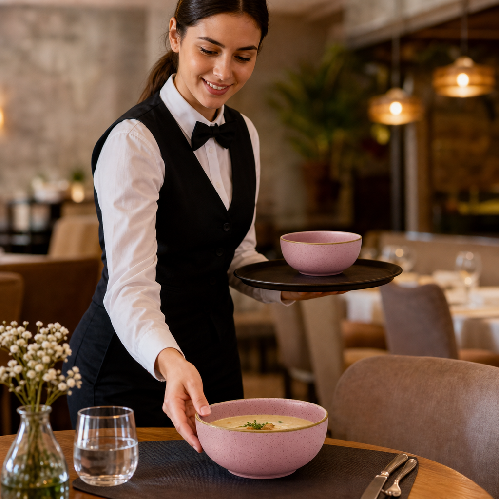 Soup Bowls 470ml Vitrified Ceramic for Restaurants (Pack of 12)