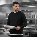 Polycotton Crew Neck Sweatshirt Black for Catering & Hospitality