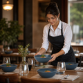 Shallow Bowls Deep Blue Vitrified Porcelain for Dining Rooms (Pack of 12)
