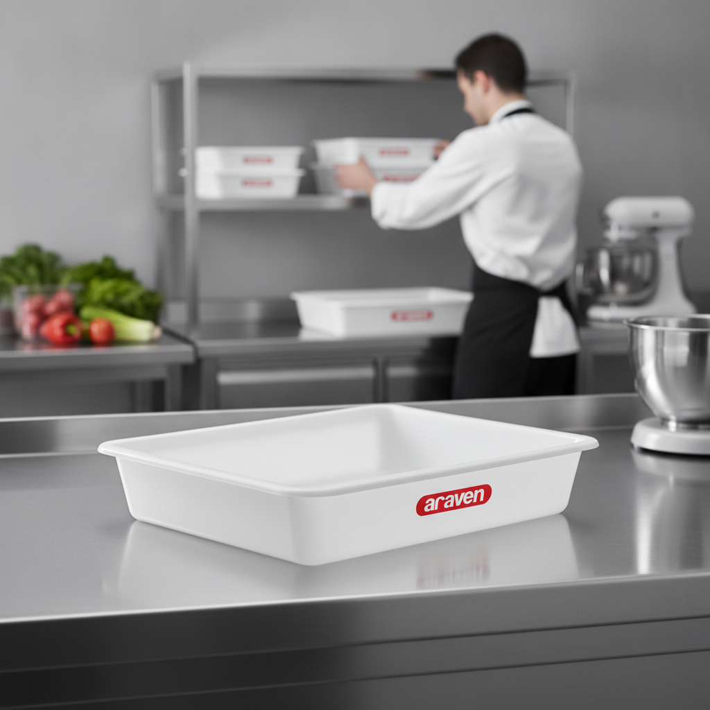 High-Density Polyethylene Food Storage Tray for Commercial Kitchens (Various Sizes)