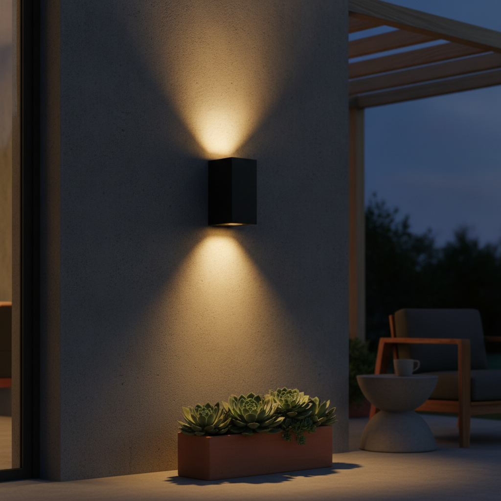 Aluminium Outdoor Wall Light with Up and Down Illumination for Patios