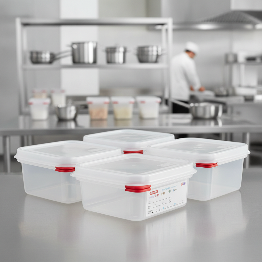Polypropylene Gastronorm Food Storage Containers 1.1L for Professional Kitchens (Pack of 4)