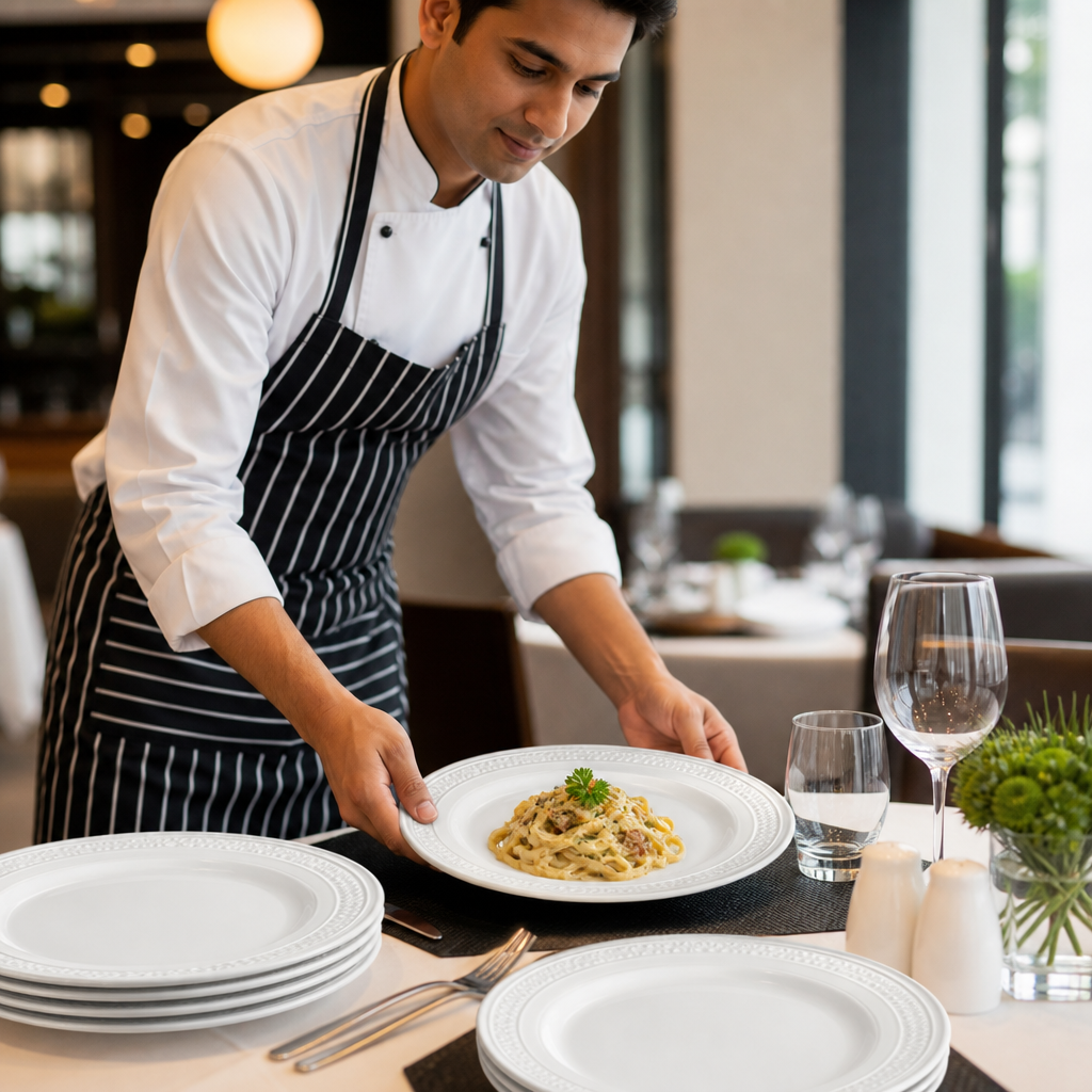 Accent Pasta and Soup Plates Alumina 240mm Vitrified Ceramic for Dining Occasions (Pack of 12)