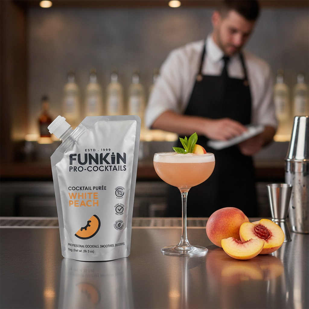 Natural White Peach Puree 1.04L for Cocktails