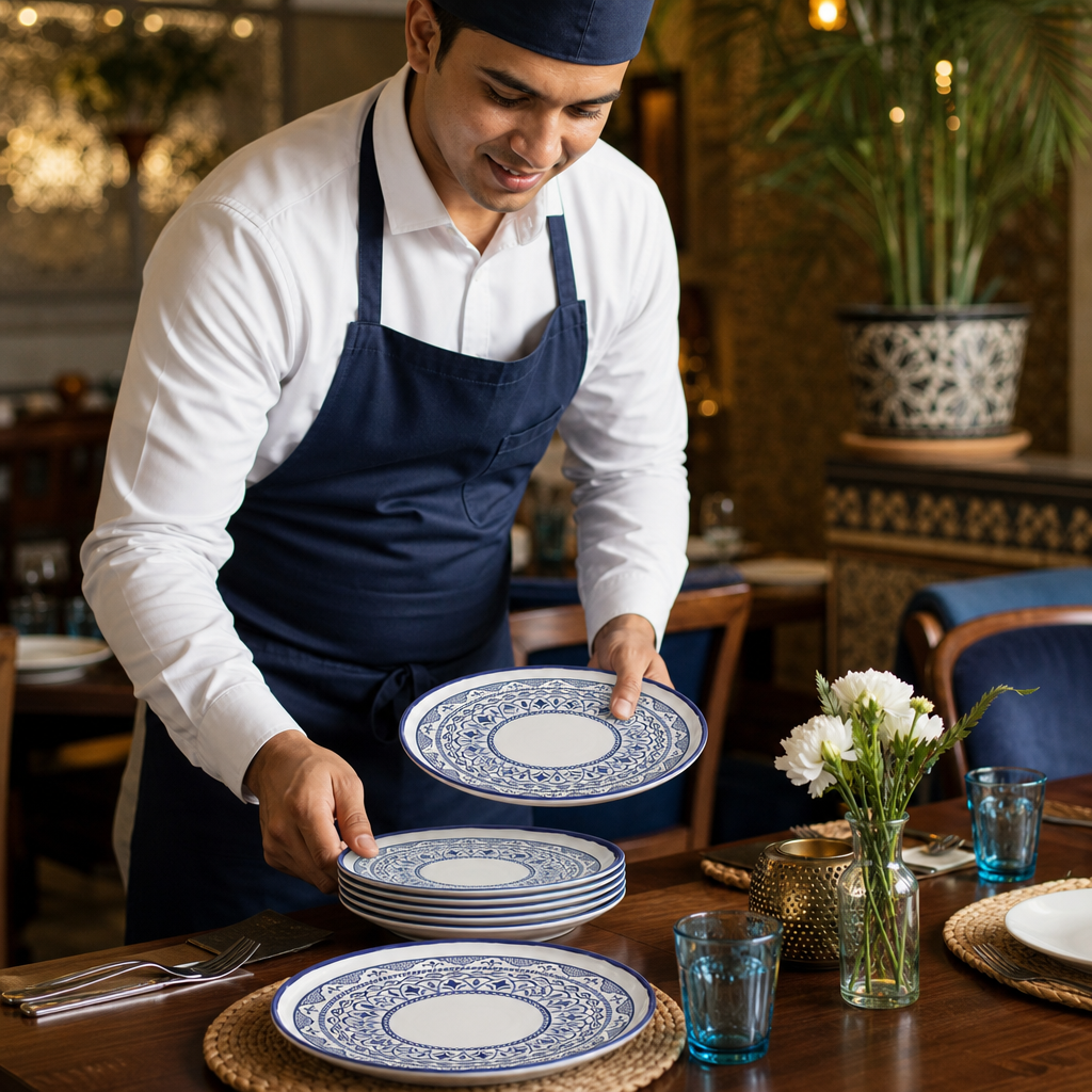 Walled Plates Vitrified Stoneware for Dining (Pack of 6)