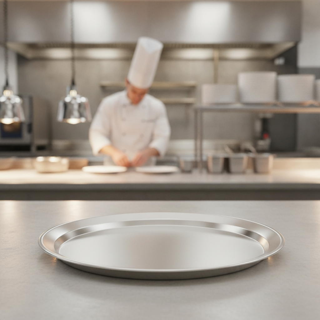 Stainless Steel Round Serving Tray 405mm for Food Service
