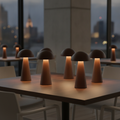 Iron LED Cordless Table Lamps Cocoa 80mm for Elegant Settings (Pack of 6)