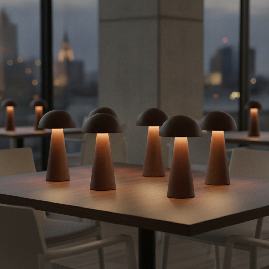 Iron LED Cordless Table Lamps Cocoa 80mm for Elegant Settings (Pack of 6)