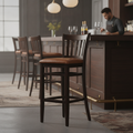 Rubber Wood Bar Chair with Bison Tan Seat 1100mm for Commercial Use