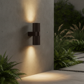 Aluminium Outdoor Wall Light with Rippled Shade for Pathways
