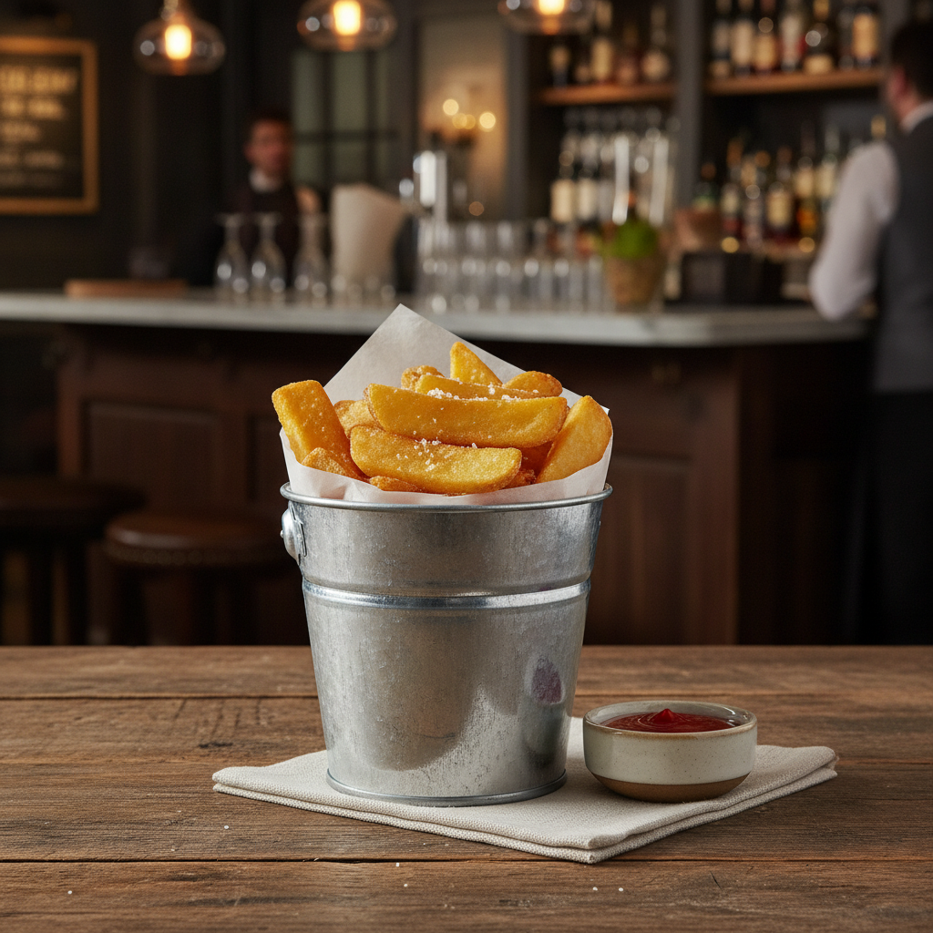 Galvanised Steel Mini Chip Bucket 235ml for Pub Serving