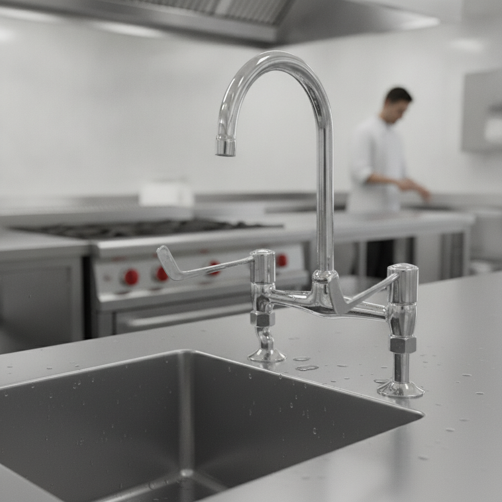 Chrome Plated Mixer Tap with 6" Levers for Sinks