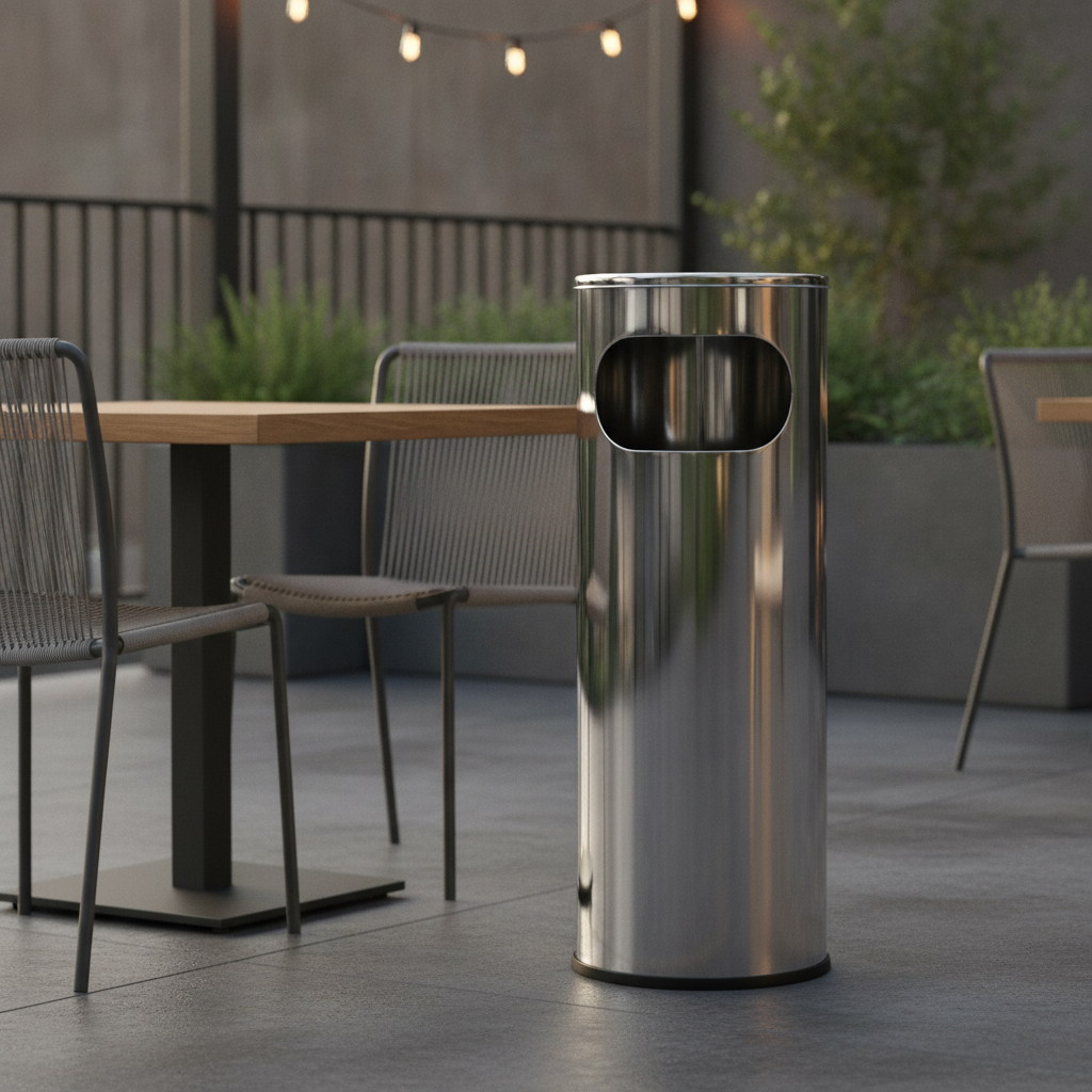 Stainless Steel Cigarette Bin 12L for Outdoor Use