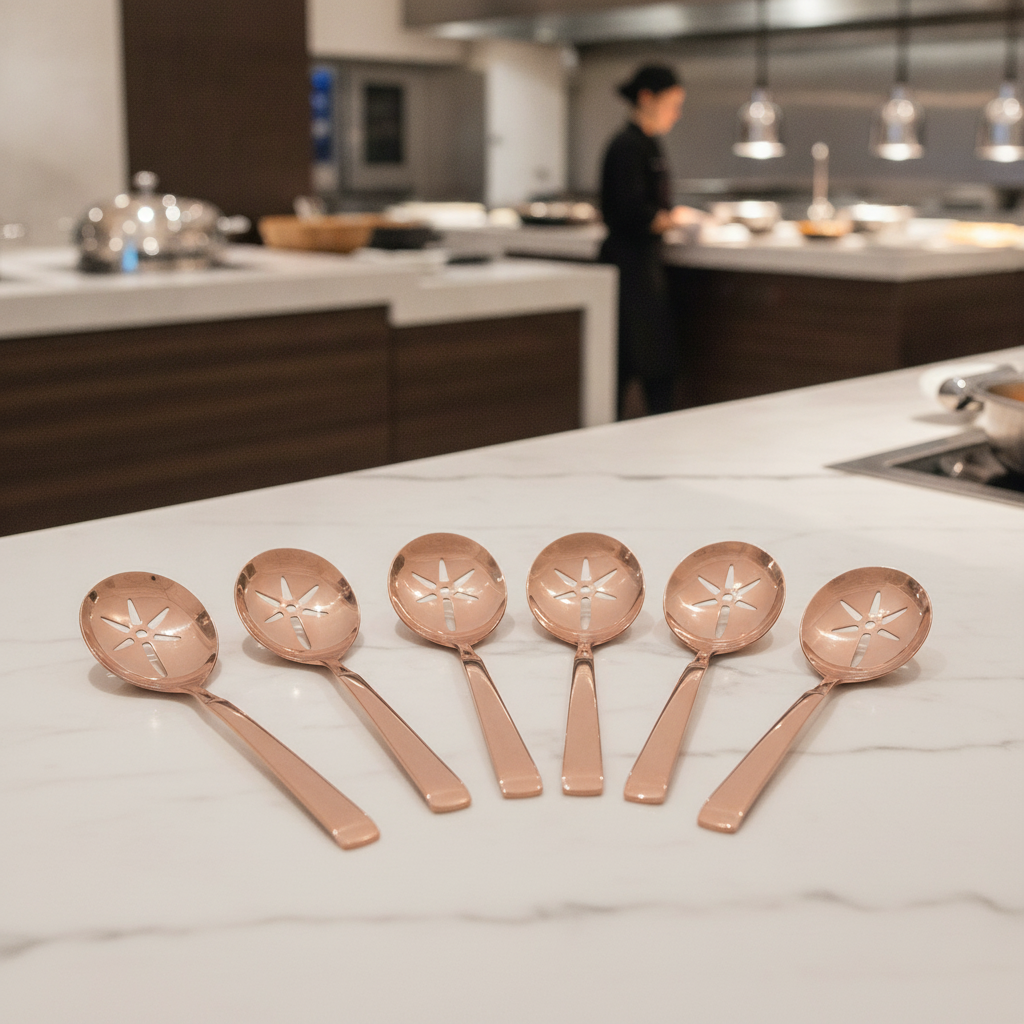 18/10 Stainless Steel Slotted Serving Spoon for Buffets (Pack of 6)