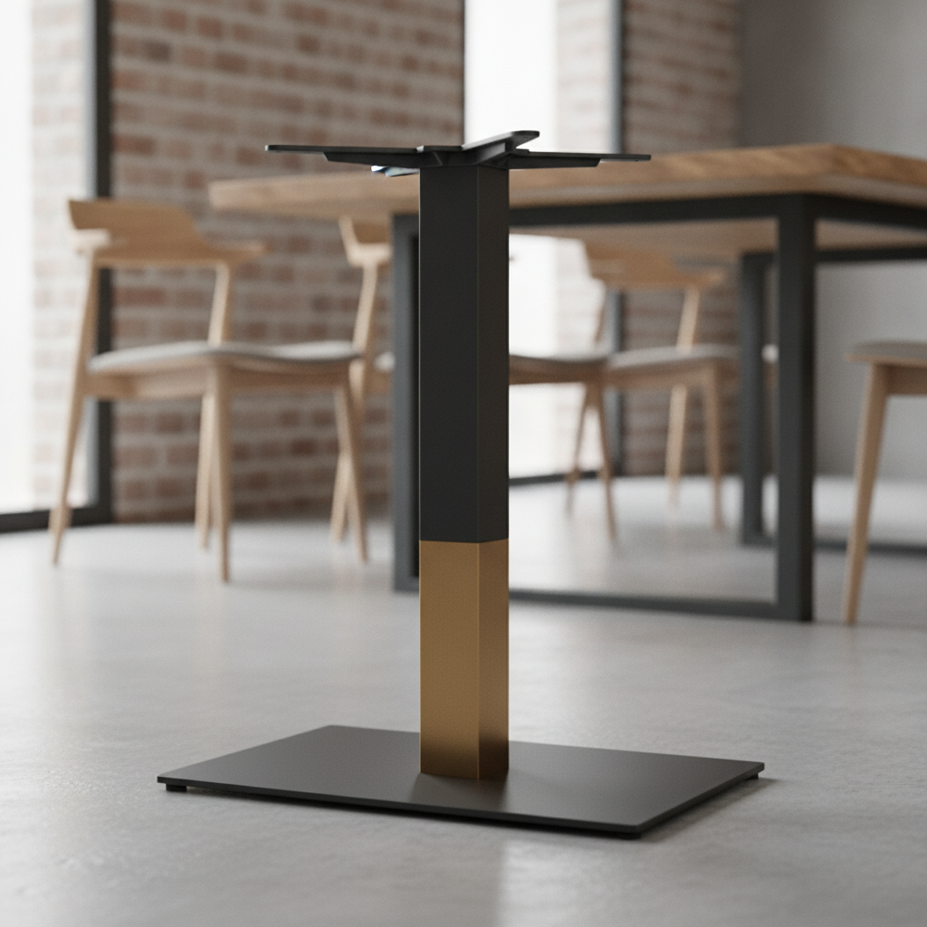 Steel Small Rectangular Dining Table Base Black 600x400mm for Indoor Use