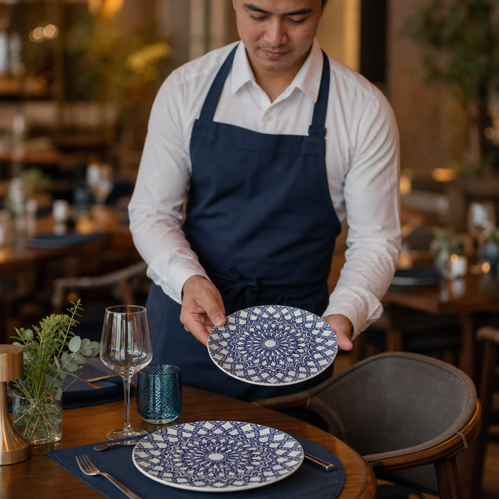 Coupe Plates Nomad 153mm Blue Porcelain for Casual Dining (Pack of 12)