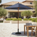 Wood & Polyester Round Parasol 2.5m for Outdoor Spaces