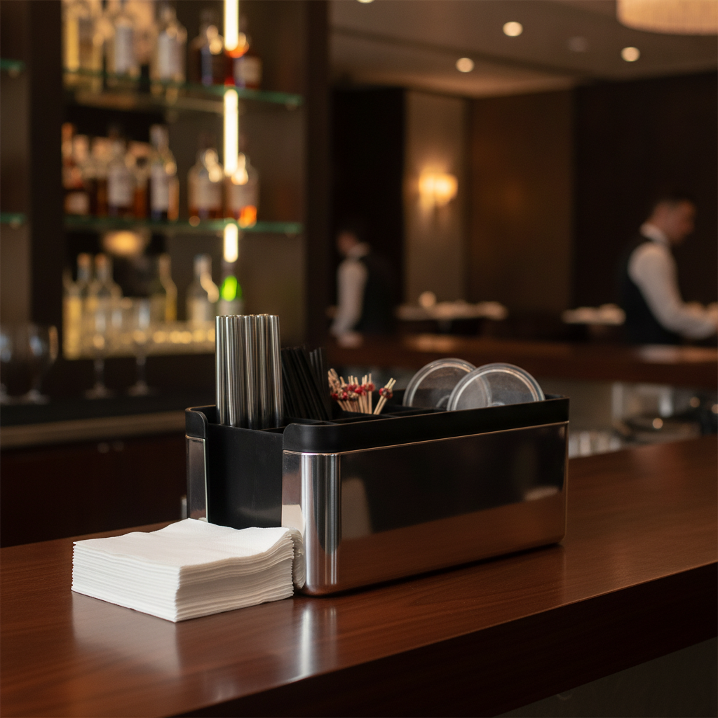 ABS Bar Caddy 142x103mm with Multiple Slots for Organising Essentials for Bars & Cafés